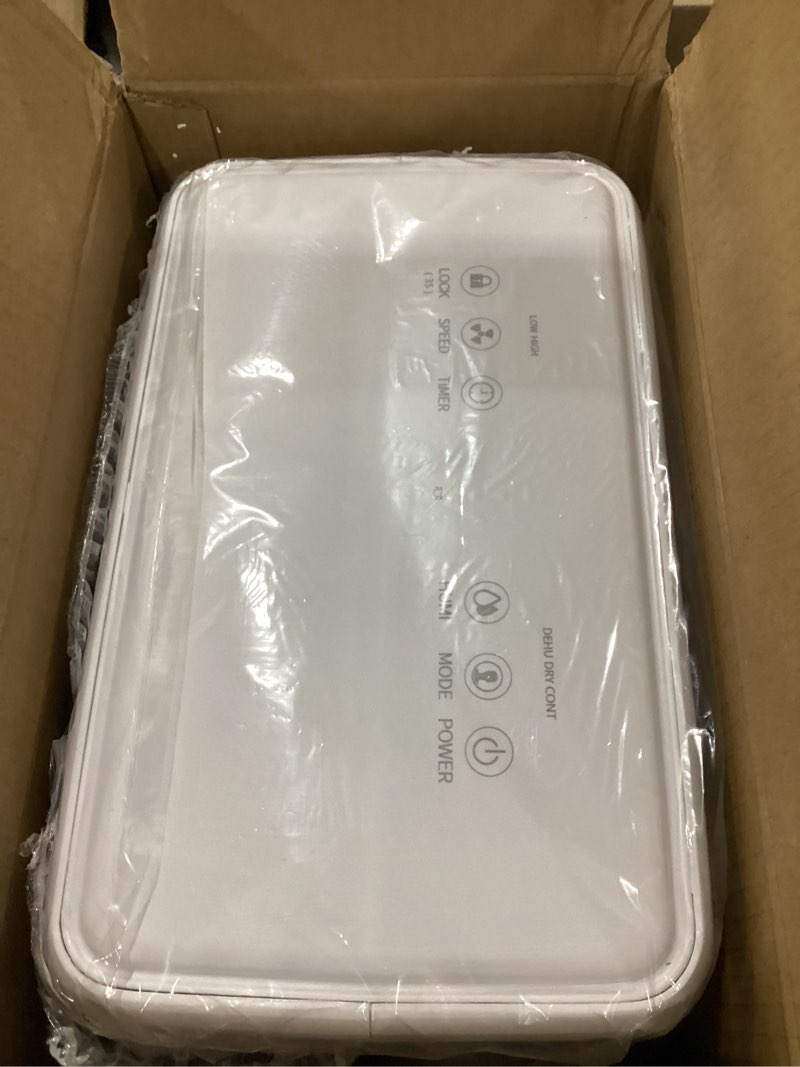 Condition photo showing New/Like New for 2500 sq ft 32 pint dehumidifier for basement with drain hose | 3 modes, 24h timer, auto defrost, quiet & portable, smart humidity control, ideal for home, rv, bedroom and bathroom white