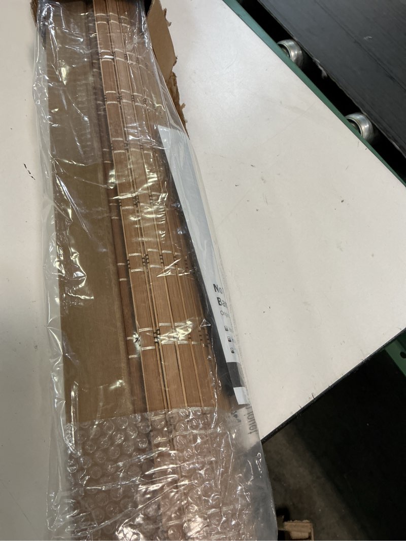 Condition photo showing Good Condition for lazblinds no tools no drill cordless bamboo roman shades, light filtering window treatment, roll up bamboo blinds for windows 29'' w x 48'' h, brown light filtering-brown206 29" w x 48" h