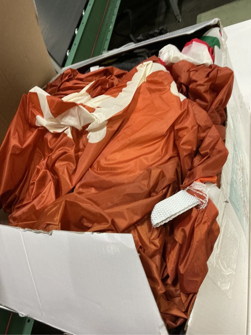 Condition photo showing As Is for WBHome 10 Ft Christmas Inflatable Gingerbread Candy House with Nutcrackers Outdoor Decorations, Giant Xmas Blow Up Yard Decor with Built-in LED Light for Lawn Home Party Indoor Outdoor