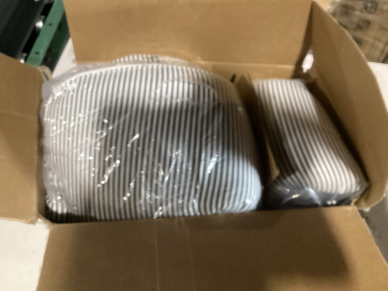 Condition photo showing Good Condition for lvtxiii indoor/outdoor chair cushions seat cushions with ties, patio chair pads d16xw17 inch for patio furniture garden home office decoration set of 4, strip grey 4 count (pack of 1) strip grey