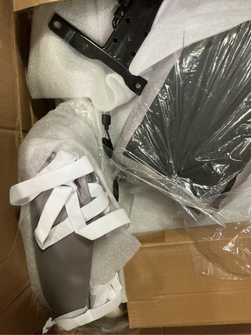 Condition photo showing Good Condition for Morkprism Gaming Chair,Computer Office Chair with Footrest,Massage Lumbar Support and Gel Pad,Ergonomic Reclining Leather Gamer Chair with Headrest,Adjustable Armrests and Spring Cushion Grey White Grey White High-Grade PU Leather