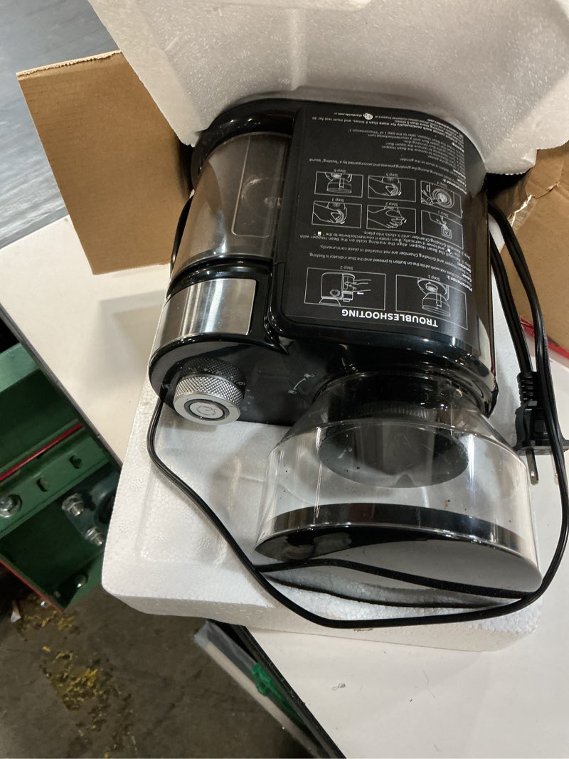 Condition photo showing Good Condition for shardor electric burr coffee grinder 2.0, adjustable burr mill with 16 precise grind setting for 2-14 cup, black glossy black plastic