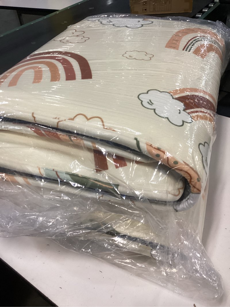 Condition photo showing As Is for 1.5" Thick Premium Baby Floor Play Mat, 71x59 Over-Sized Padded Memory Foam Mat, Tummy Time Crawling