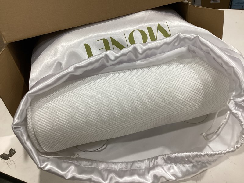 Condition photo showing Good Condition for monet massaging bath pillow - ipx8 waterproof bath pillow for tub - soft 4d mesh back, neck and shoulder massager - deep tissue relief and relaxation - non-slip 6 suction cup - fits all tubs