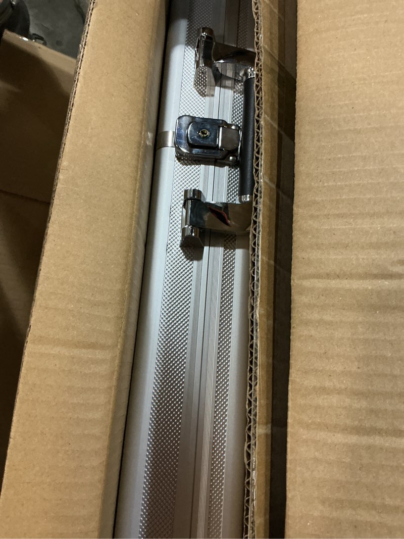 Condition photo showing New/Like New for 2 pcs card show display case trade show display case sport aluminum glass table top portable box with clear acrylic showcase with lock for jewelry craft collect 34 x 22 x 3 inch silver