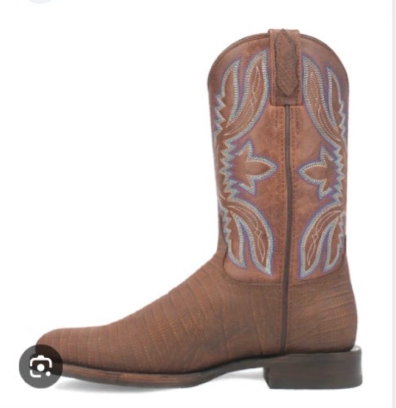 dingo boots mens saw buck embroidered lizard print round toe casual boots mid calf - brown - size 10