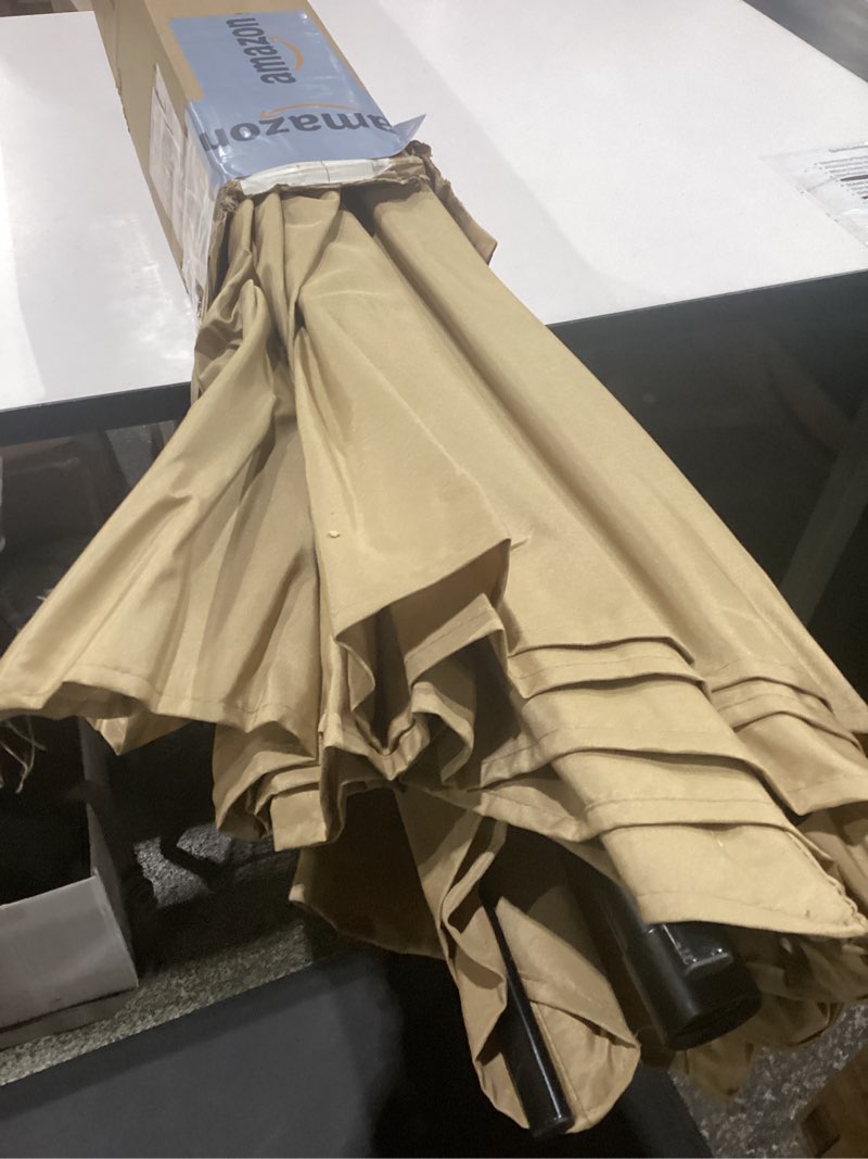 Condition photo showing Good Condition for sunnyglade 9' patio umbrella outdoor table umbrella with 8 sturdy ribs (tan)