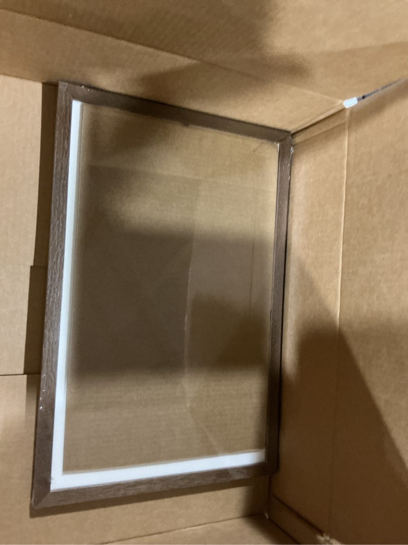 Condition photo showing As Is for 11x17 oak picture frame, solid oak 11x17 poster frame with mat to 8x12(openning size is 7.5x11.5), natural wood 17x11 frames for wall, (walnut set of 1)