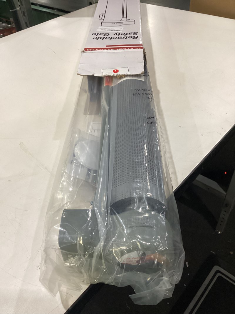 Condition photo showing New/Like New for Reinforced 120 Inch Retractable Dog Gate Extra Wide Retractable Baby Gate Stop Bottom Crawling Over Babies and Pets Retractable Pet Gate Puppy Gate for The House Extra Wide Child Gate for Wide Opening