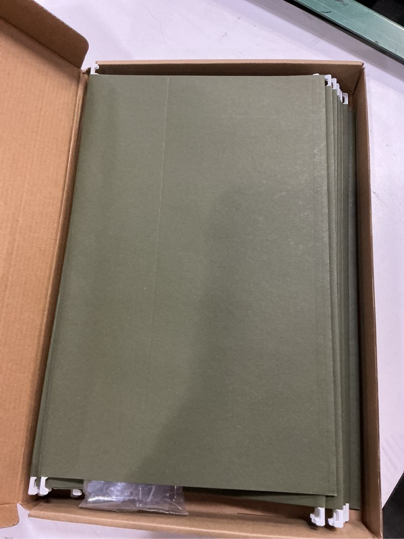 Condition photo showing Good Condition for SUNEE Hanging File Folders Legal Size,25 Pack Reinforced Hang Folders, Adjustable 1/5-Cut Tabs, Designed for Bulky Files, Filing Cabinet, Standard Green Legal size 25
