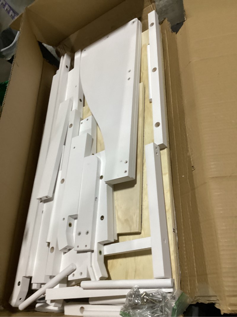 Condition photo showing As Is for bellemave twin loft bed with ladder,loft bed for kids, boys, girls,wooden loft be frame with ladder, white twin white with ladder