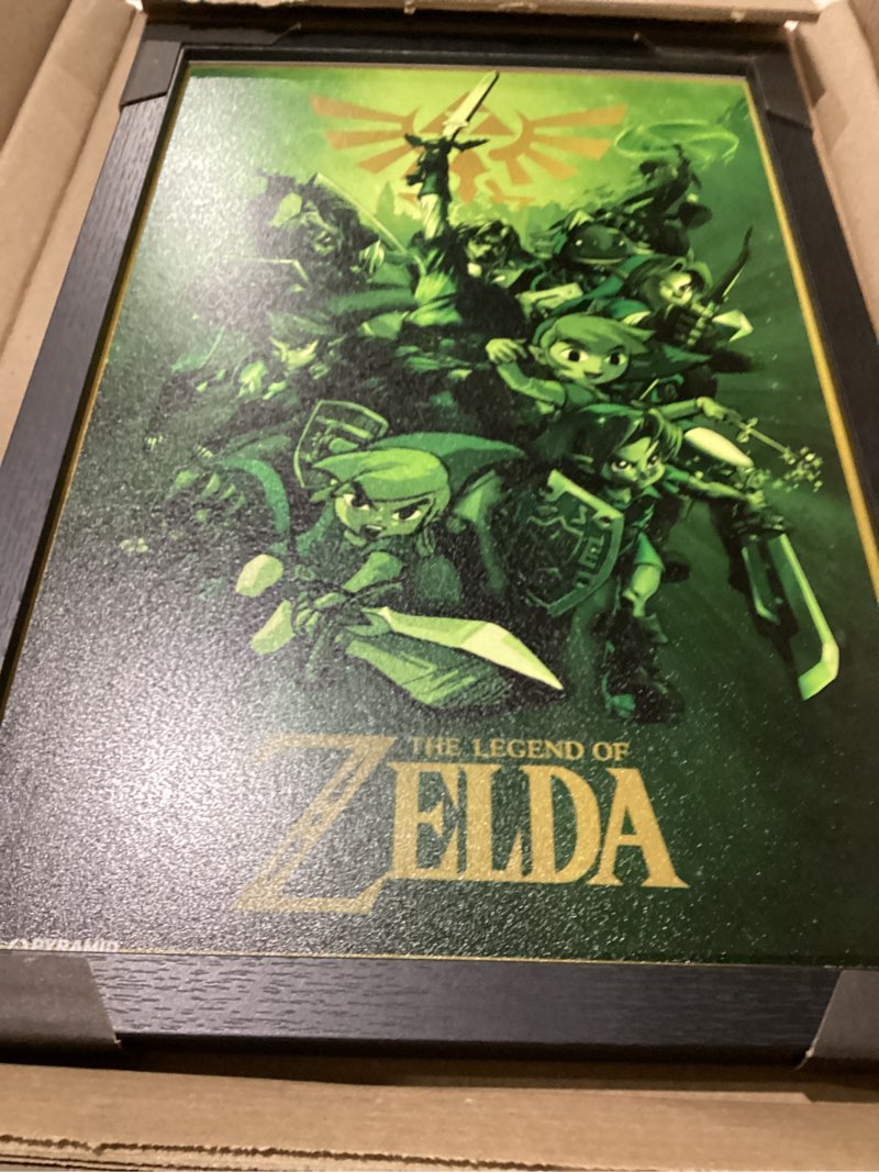 Condition photo showing New/Like New for zelda - tears of the kingdom - zelda links - framed poster print video games home decor, ideal as game room accessories and decor - (11 x 17 inch) - posters & prints, art games