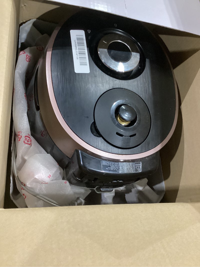 Condition photo showing As Is for cuckoo high pressure rice cooker 10-cup uncooked / 20-cup cooked with nonstick inner pot, large rice maker with 13 menu options and steam plate, fuzzy logic tech, voice guide, black (crp-p1009sb) 10 cups black