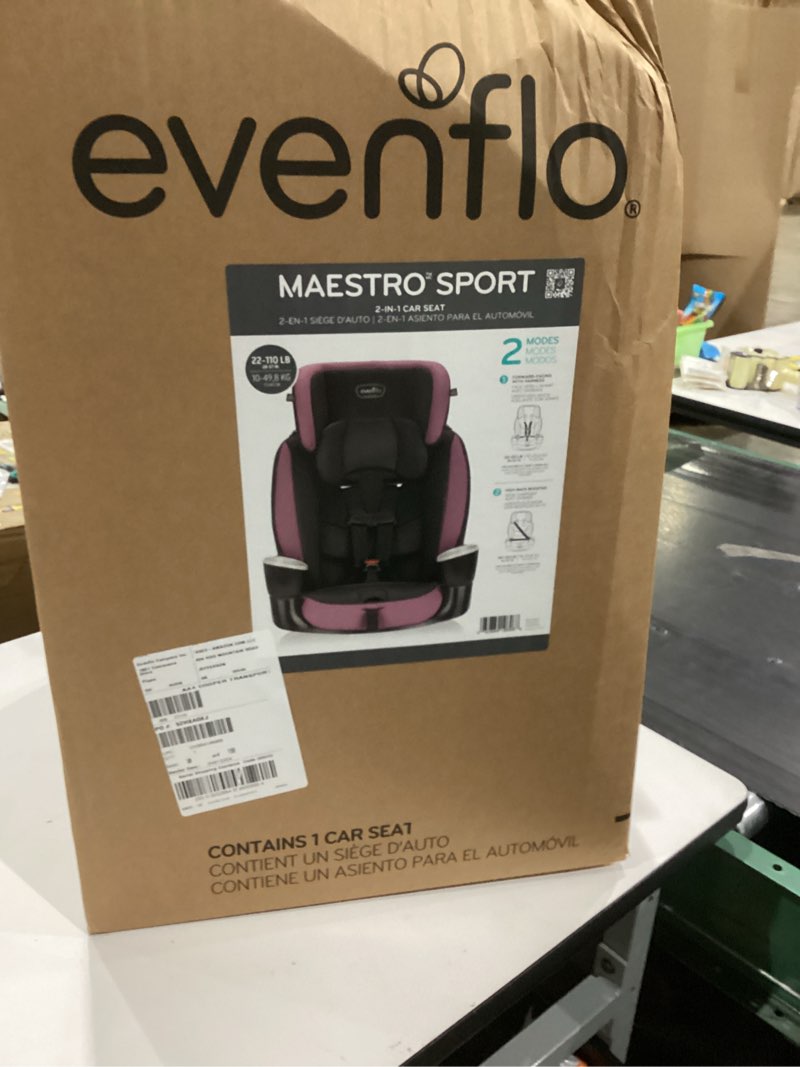 Condition photo showing Good Condition for Evenflo Maestro Sport Convertible Booster Car Seat, Forward Facing, High Back, 5-Point Harness, For Kids 2 to 8 Years Old, Whitney Pink