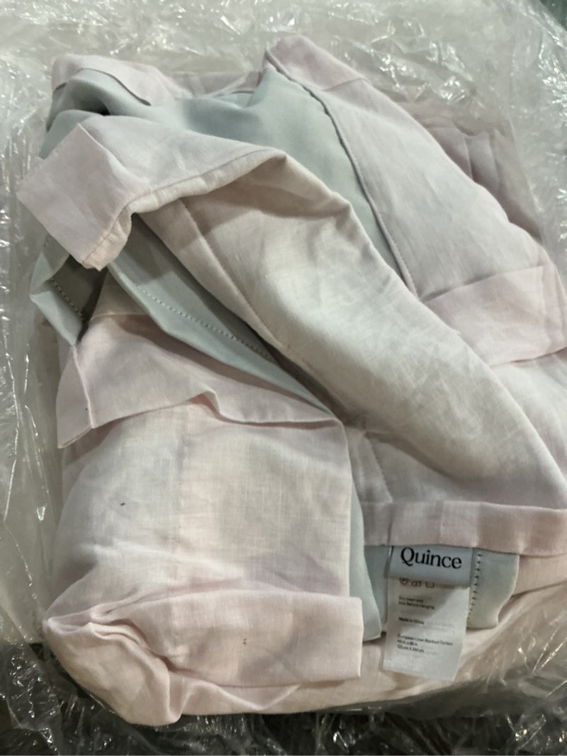 Condition photo showing New/Like New for european linen room darkening curtain, 48x96, vintage blush