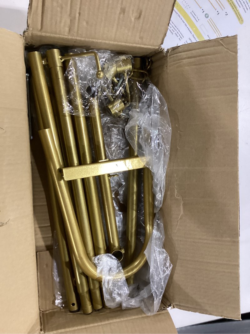 Condition photo showing As Is for WATIHERE 57.5" Gold Easel Stand for Wedding Sign – 4 Adjustable Height Levels, Assembly Required, Heavy Duty Metal Display Stand for Art, Paintings, Posters, Pictures, and Home Décor