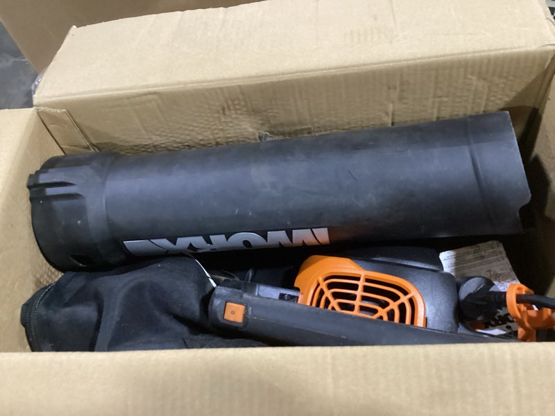Condition photo showing As Is for WORX 12 Amp Trivac 3-in-1 Electric Leaf Blower/Mulcher/Yard Vacuum - WG512