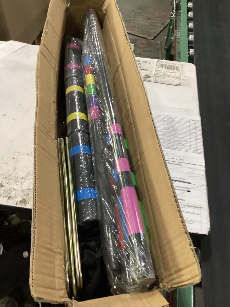 Condition photo showing New/Like New for 35" six player croquet set, deluxe [slate teal style] croquet set with wooden mallets/colored ball/wickets/stakes for adults/teens/family-perfect for lawn/backyard game/park ?slate teal