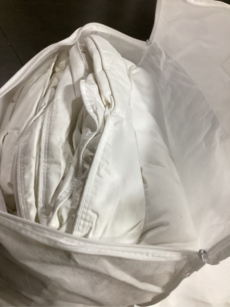 Condition photo showing As Is for luxe goose down comforter, full/queen, white