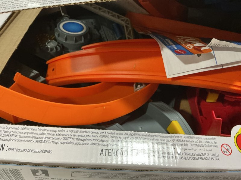 Condition photo showing Good Condition for Hot Wheels Track Set with 1 Toy Car, Multi-Lane, Motorized Track with 3 Crash Zones, Spin Storm Racetrack ??? (B00T03TFJ0)