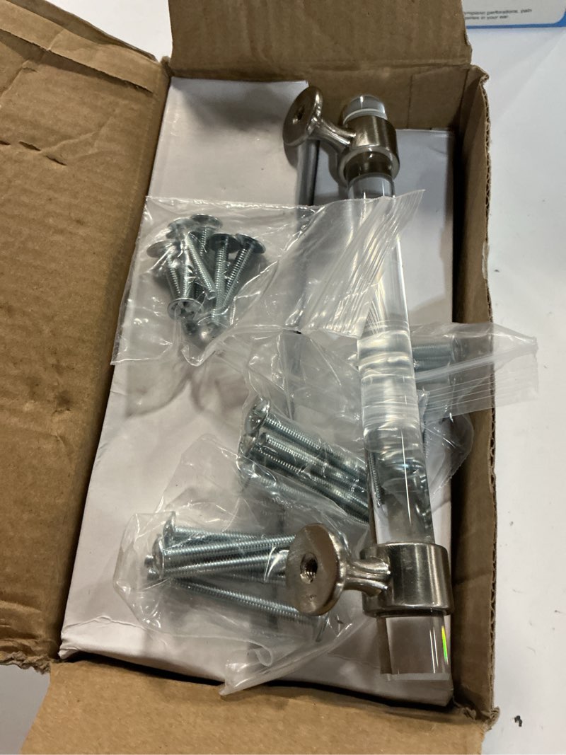 Condition photo showing Good Condition for 6 pack glass cabinet handles and pulls for cabinets and drawers, kitchen bathroom bedroom brushed nickel pull door handle distance glass crystal knobs 128 mm hole center : 5 inch (128mm) brushed nickel