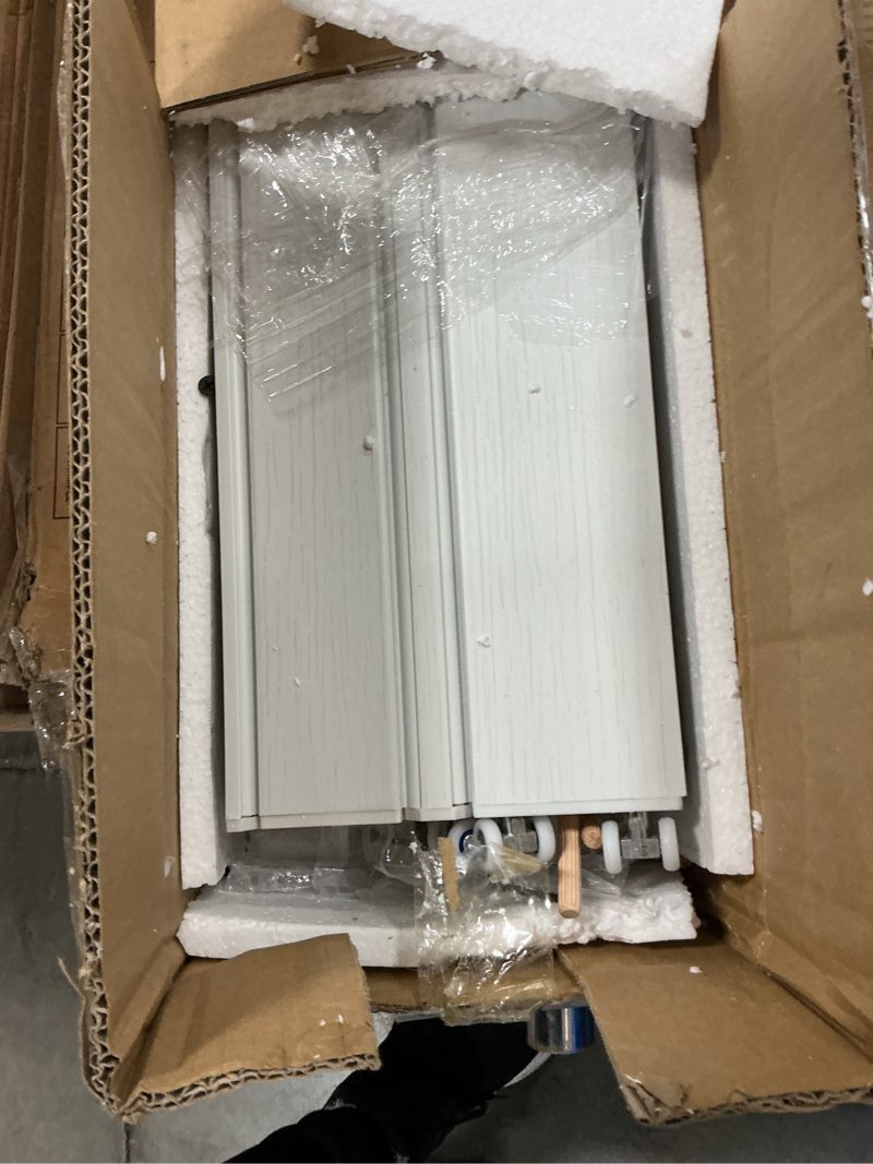 Condition photo showing As Is for 32X80in Accordion Door Interior,PVC Sliding Folding Doors with Lock,Divider Door with Hardware,White Waterproof White 32X80in