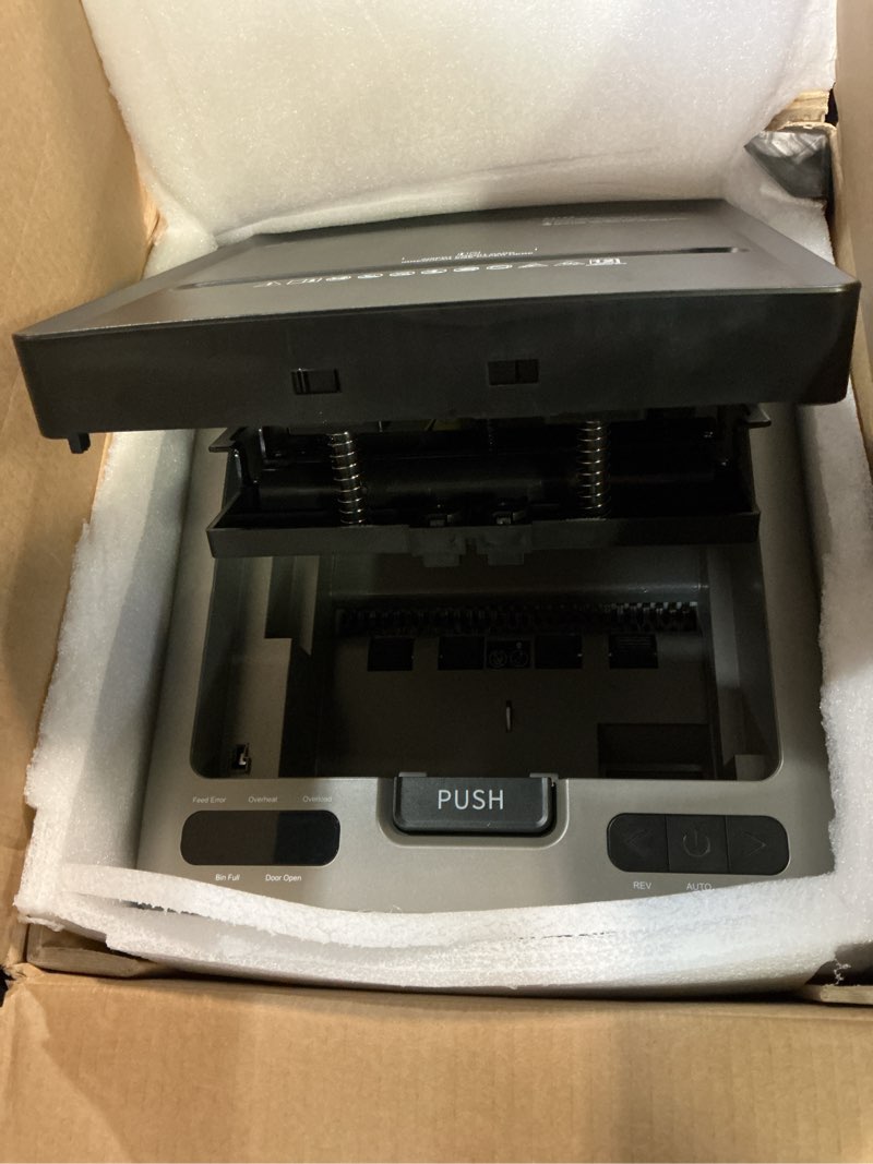 Condition photo showing As Is for BONSEN 300-Sheet Auto Feed Paper Shredder, 60 Minutes Non-Stop Commercial Grade Heavy Duty Shredders for Office, 8.1 Gallon Micro Cut Document Shredder, P-4 Security Level,58dB Super Quiet (S3113) Black