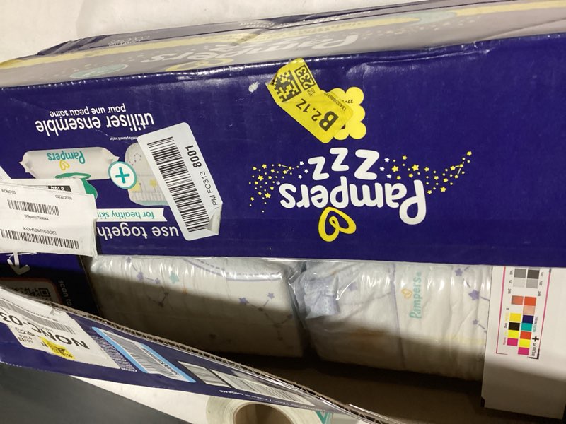 Condition photo showing New/Like New for Pampers ZZZ Overnight Diapers, Size 5 (27+ lbs), 88 Count, Nighttime Protection Disposable Baby Diaper, Night Time Leak and Skin Protection Size 5 88