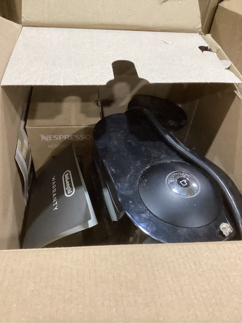 Condition photo showing As Is for Nespresso VertuoPlus Deluxe Coffee and Espresso Machine Bundle with Aeroccino Milk Frother by De'Longhi, Black