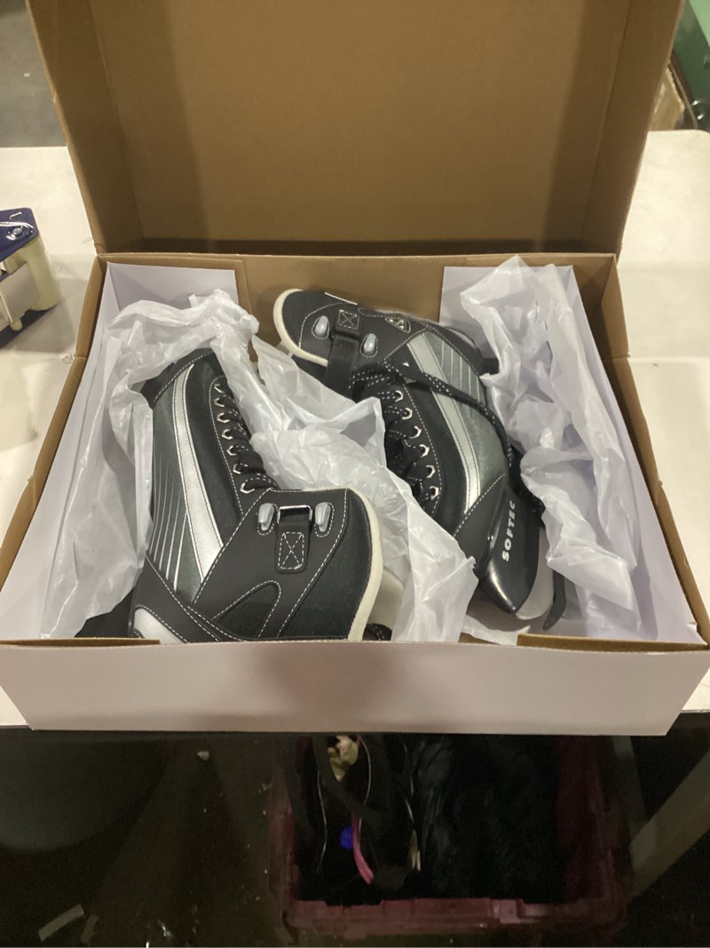 Condition photo showing New/Like New for Jackson Ultima Softec Sport Ice Skates Men & Boys Ice Skates – Comfortable Recreational Hockey Skates for Ice Skating, Size 8 Medium Width Black Mens Size-8