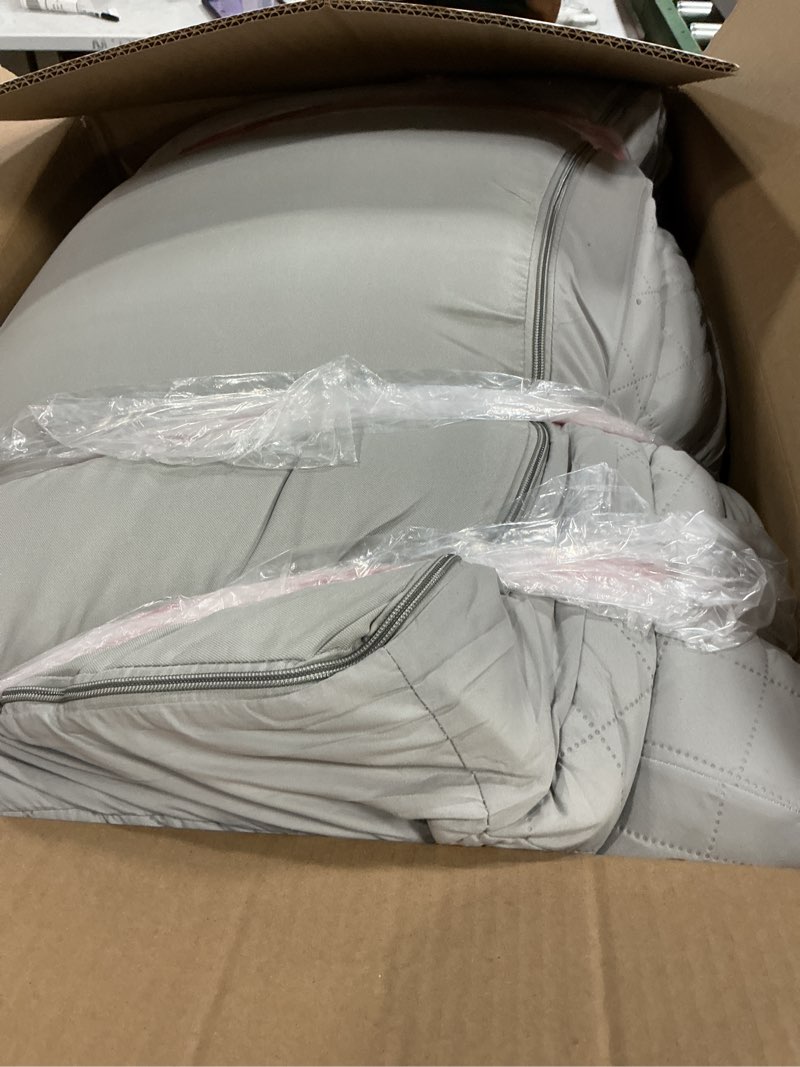 Condition photo showing Good Condition for furhaven cooling gel dog bed for large dogs w/ removable bolsters & washable cover, for dogs up to 125 lbs - quilted sofa - silver gray, jumbo plus/xxl jumbo plus silver gray