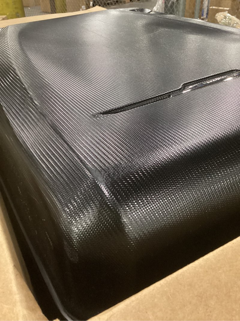 Condition photo showing As Is for used samsonite winfield 3 dlx hardside expandable luggage with spinners, black, checked-large 28-inch