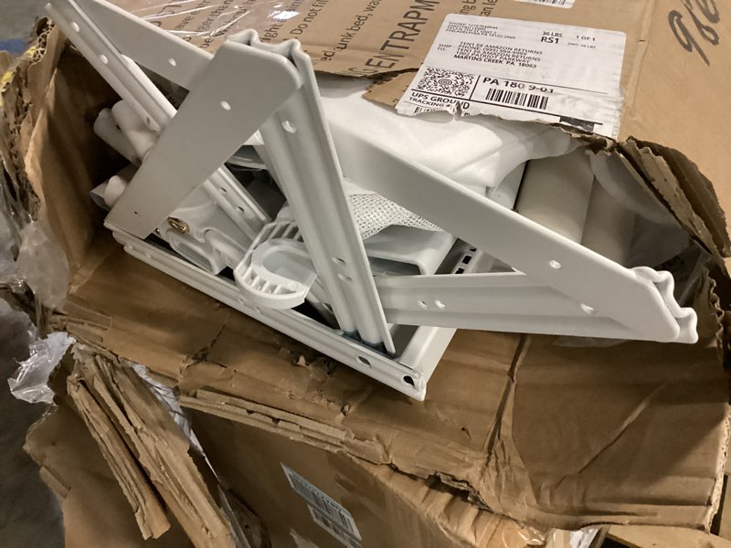 Condition photo showing As Is for 3 piece bed rails for king size bed, no-drill needed baby bed rail guard for toddlers with height adjustable, thickened child safety side railing guards/bedrail for kids, white/grey, 74.8x78.7x78.7in 3 sides king - no nail grey/white