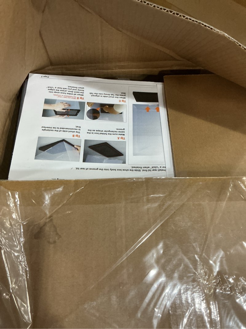 Condition photo showing New/Like New for Kuject Large Shoe Organizers Storage Boxes for Closet, 12 Pack Clear Plastic Stackable Storage Bins with Lids, Under Bed Shoe Containers for Entryway, Drop Front, Fit up to Women's Size 10,Black