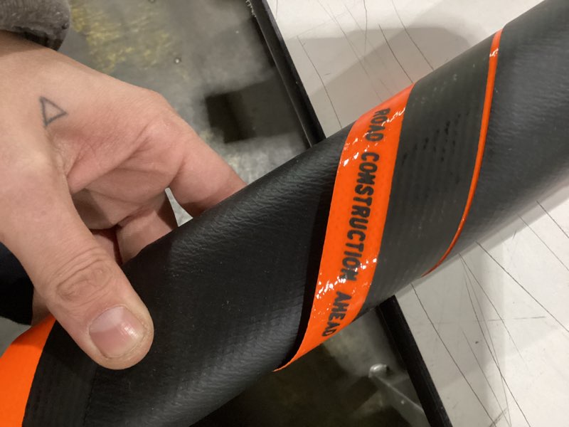 Condition photo showing As Is for Roll up trafic sign