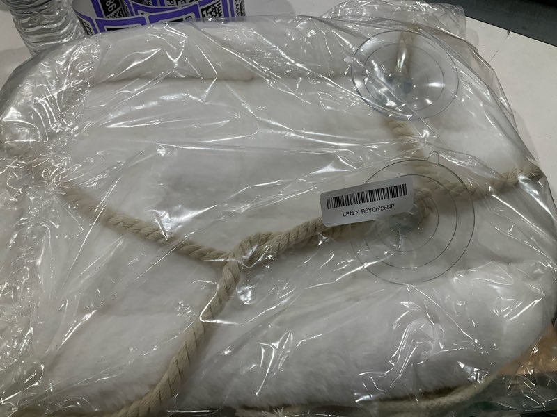 Condition photo showing New/Like New for Anywish Cat Window Perch, Rustic Cat Hammock Bed with Solid Wood Seat 4 Heavy Duty Suction Cups, Plush Cushion, Indoor Pet Window Hammock for Cats for Large Cats PE089W1