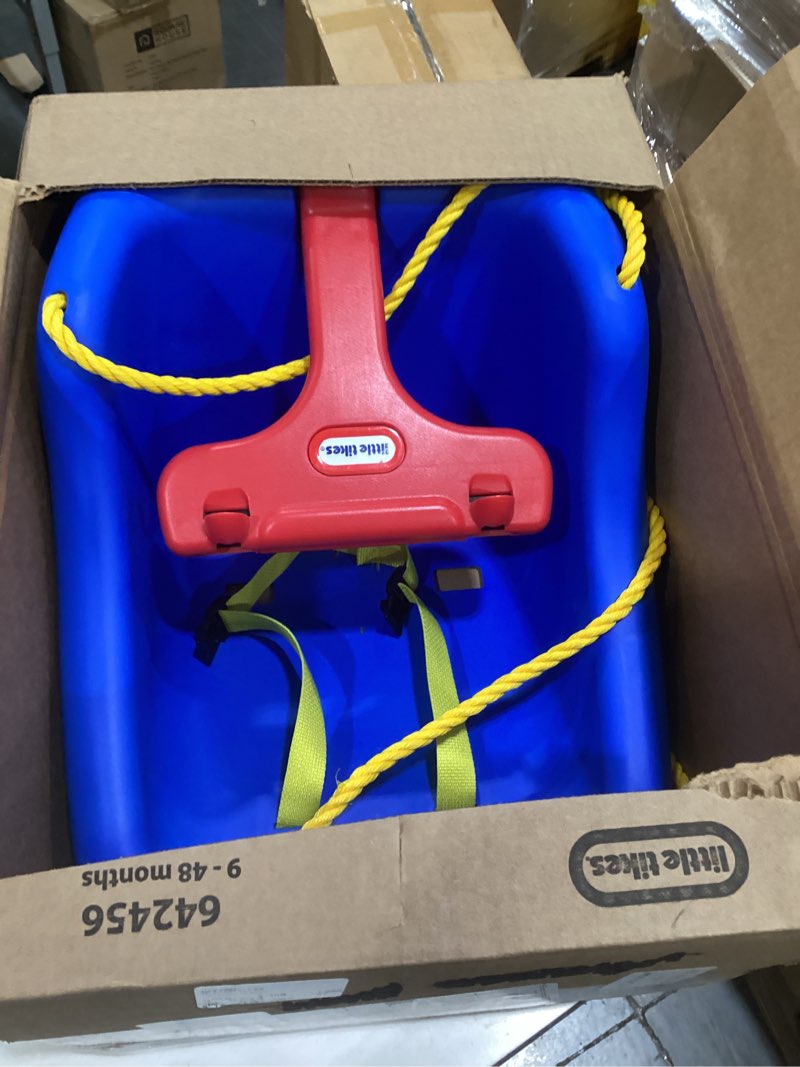 Condition photo showing Good Condition for little tikes 2-in-1 snug  n secure blue swing for baby and toddlers  ages 9 months - 4 years