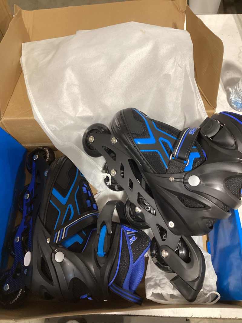 Condition photo showing Good Condition for 2pm sports torinx green boys adjustable inline skates, fun beginner roller skates for kids, youth, girls, men and women c blue large - youth (4-7 us)