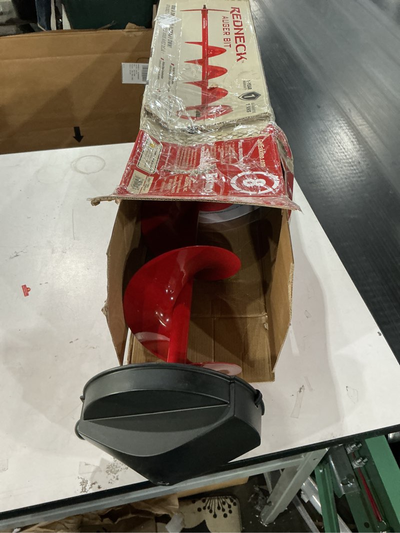 Condition photo showing As Is for Eskimo® Redneck™ Bit, Drill-Adaptive Ice Fishing Auger, 8-inch, Centering Point, Red, 45601
