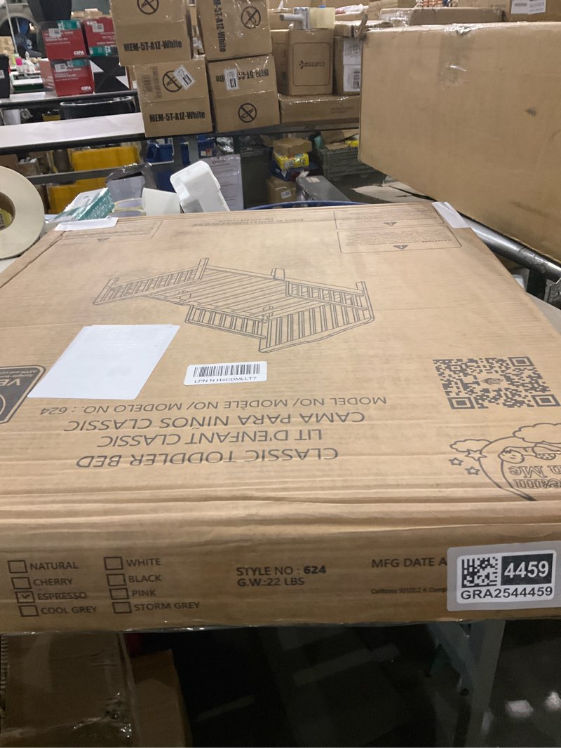 Dream On Me Classic Design Toddler Bed in Espresso, Low-to-Floor Wooden Bed with Safety Rails, GREEN