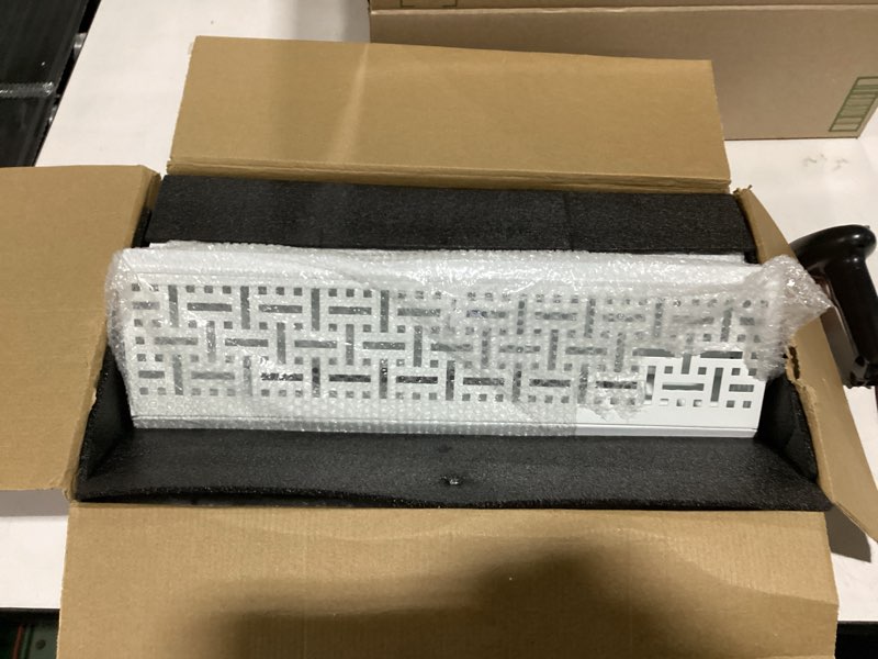 Condition photo showing New/Like New for aremae 4 pack 18 inch baseboard register - roundflow design for maximum air flow - smooth-glide air adjust lever - heavy duty rust-proof steel - tool-free easy installation | 18 inch baseboard register 4 18 inch baseboard register