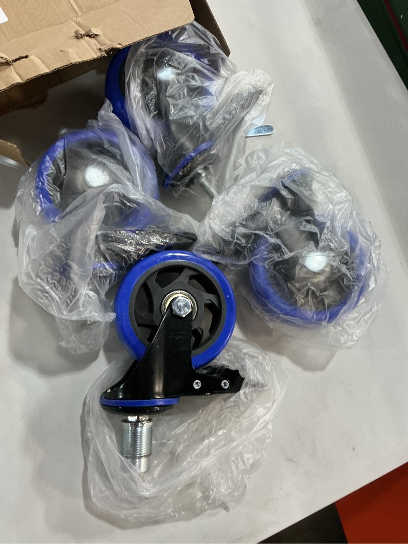 Condition photo showing Good Condition for 4 inch caster wheels heavy duty stem caster 2000lbs, threaded stem casters 3/8"-16 x 1(stem diameter 3/8", stem length 1"), swviel locking caster set of 4, industrial castor wheels for cart,furniture 3/8"-16x1" 4 inch
