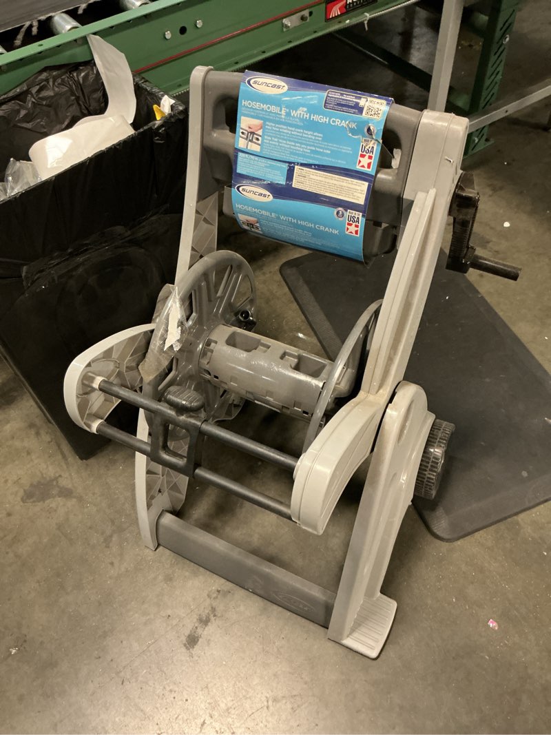 Condition photo showing As Is for suncast 225 ft. hosemobile plastic 225-feet cart hose reel