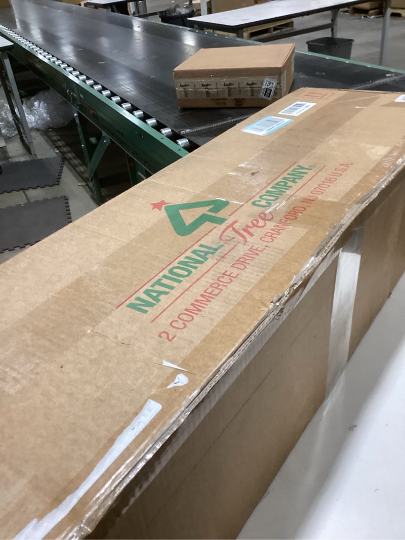 National Tree Company 6.5 ft Pre-Lit Downswept Douglas Fir Slim Artificial Christmas Tree, 300 LED L