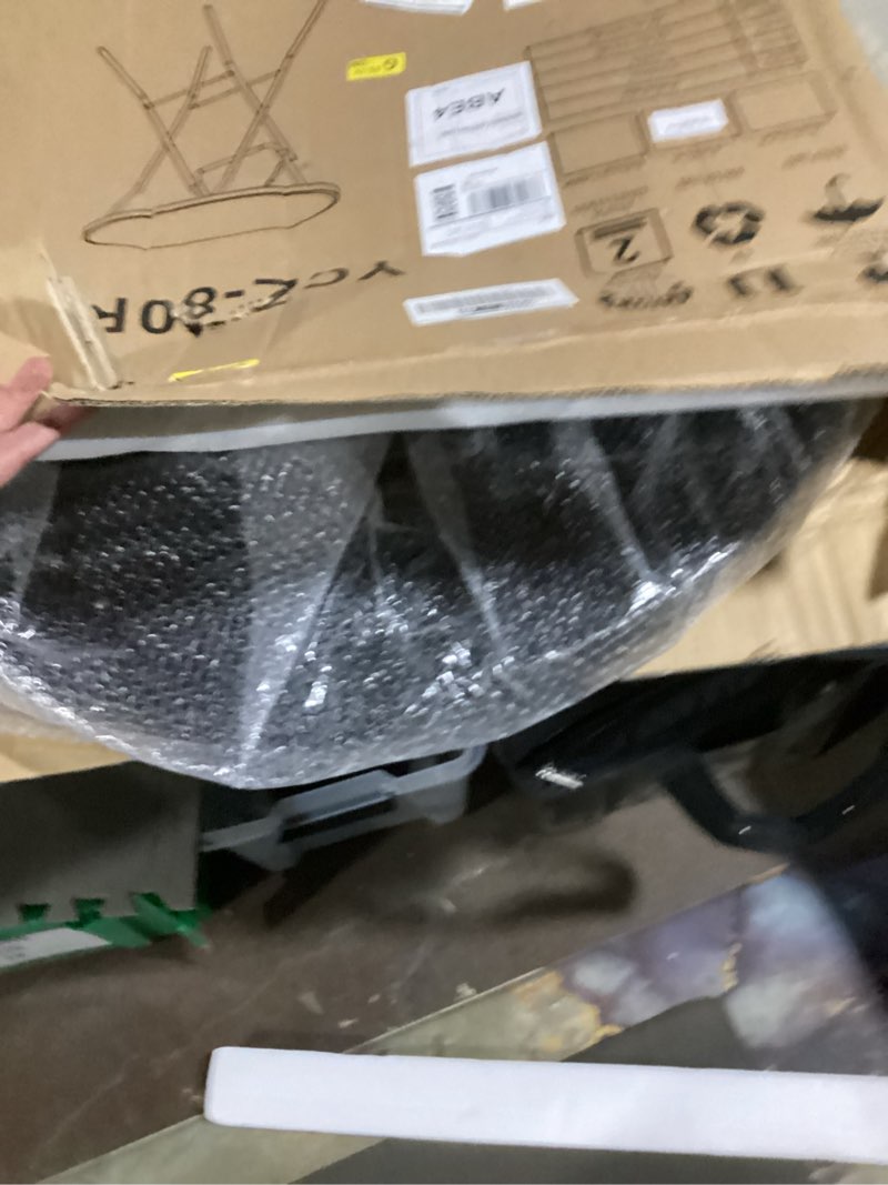 Condition photo showing As Is for 32" Round Folding Table, Portable Bar Height Folding Table with Detachable Legs, Round Foldable Table with HDPE Top for Standing Parties, Balcony, Event, Indoor Outdoor Use (Black, 1 Pack) Black 1