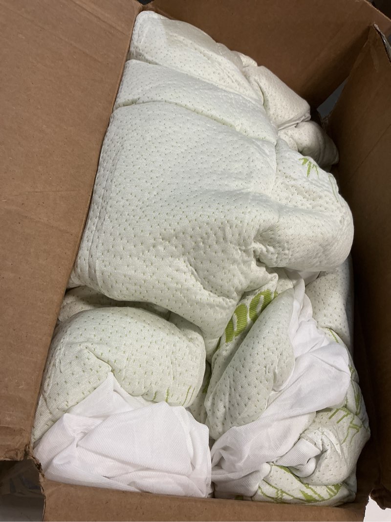 Condition photo showing As Is for dumos full size mattress topper, ultra soft pillow top pad with deep pockets – viscose derived from bamboo, cooling & breathable for hot sleepers, back pain relief