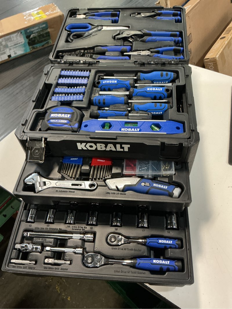 Condition photo showing Good Condition for  500+ bought last week kobalt 228 -piece blue household tool set with folding case