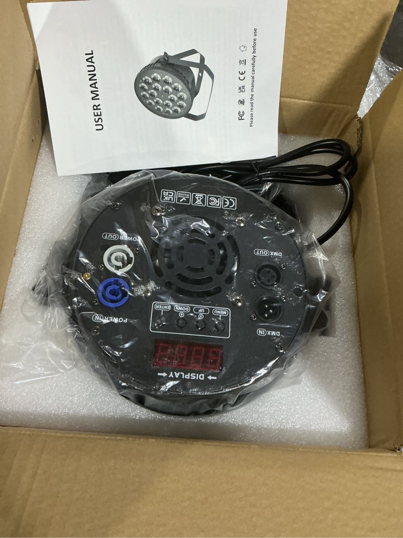 Condition photo showing Good Condition for Stage Par Lights, 18X10W RGBW 4-in-1 LED DJ Par Can Light, Full Cast-Aluminum Party Uplight with Strobe Wash Effect by DMX512 & Sound Activated for Wedding Festival Event DJ Live Show - 4 Pack