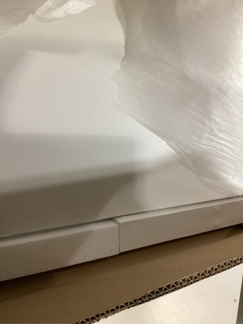 Condition photo showing Good Condition for clikuutory white wall mounted high gloss folding table 23.6" l x 15.7" w, laundry folding table for laundry room, home office, kitchen, bedroom, home bar, wall desk fold down for small spaces 23.6"w x 15.7"d x 5.2"h white