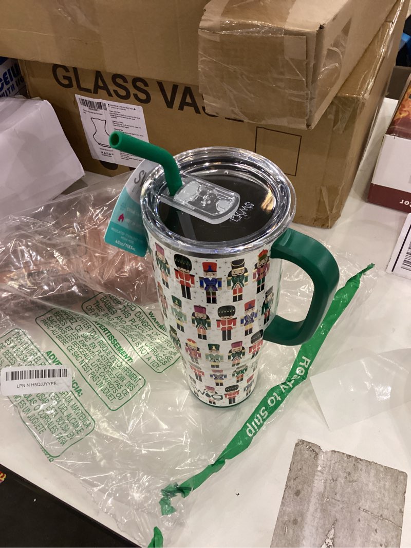 swig life 40oz mega mug, 40 oz tumbler with handle and straw, cup holder friendly, dishwasher safe, 